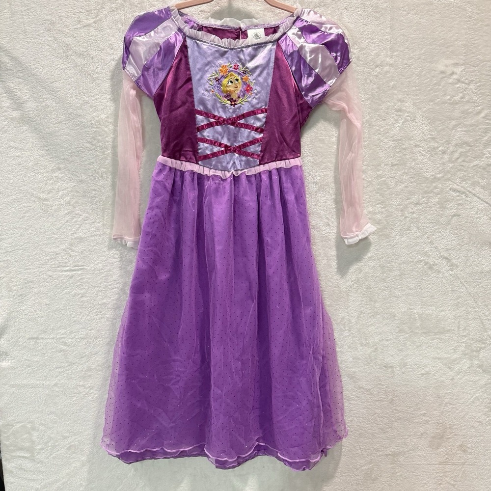 Disney Store Princess Tangled Rapunzel Nightgown Pajama Dress Girl Size 7/8